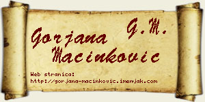 Gorjana Mačinković vizit kartica